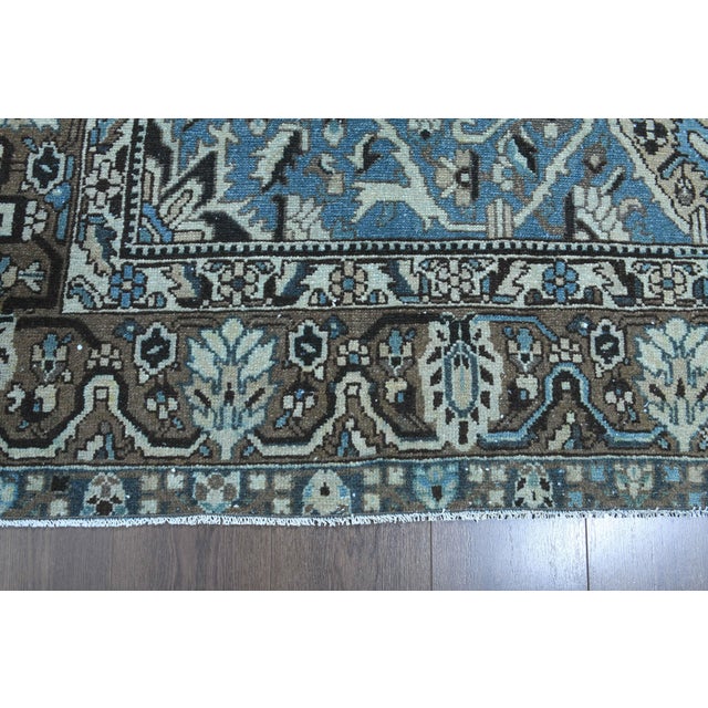 1970s Vintage Persian Handmade Wool Cotton Light Brown Area Rug For Sale - Image 10 of 11