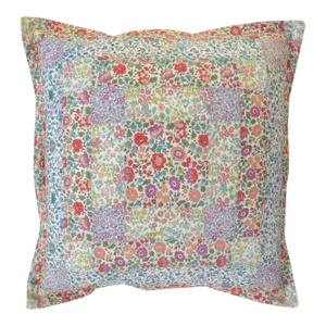 Patchwork Cushion Made With Liberty Fabric d'Anjo Peach