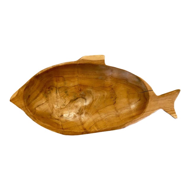 Coastal Teak Wood Fish Bowl For Sale