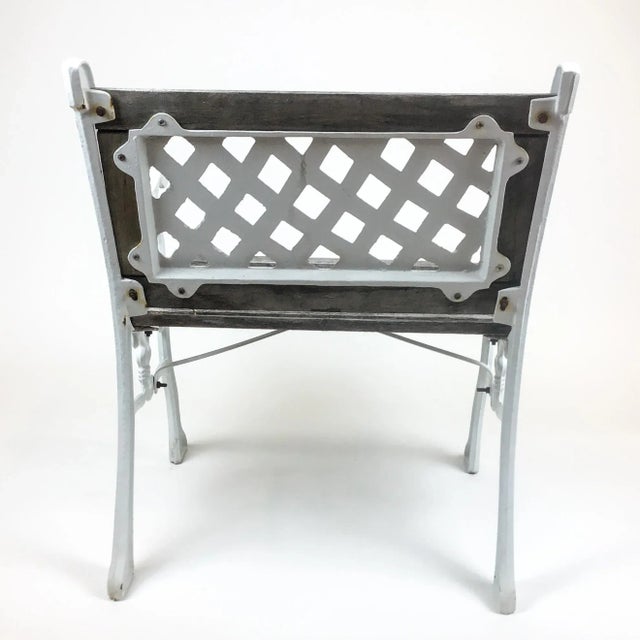 White Vintage Cast Iron Garden Bench For Sale - Image 8 of 13