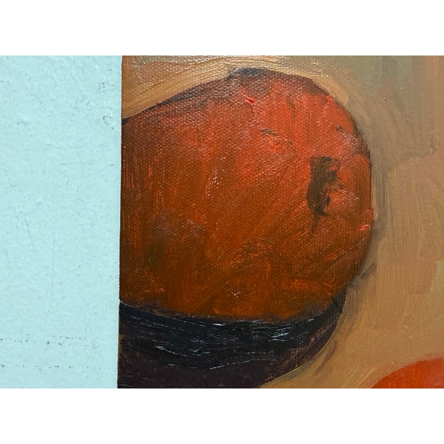 Contemporary Oil on Canvas Still Life of Fruit + Flowers, Unknown Artist For Sale - Image 4 of 12