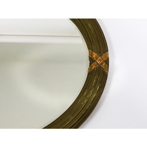 Gustavian Neoclassical Oval Gilt Wood Faceted Wall Mirror, Italy, 1900s For Sale - Image 9 of 14