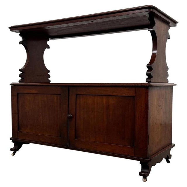 2000 - 2009 19th Century Antique English Mahogany Cupboard with Cabriole Legs For Sale - Image 5 of 11