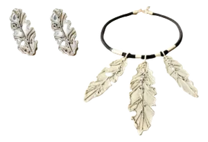 Chris Charley Sterling Silver Necklace + Earrings, Set of 2
