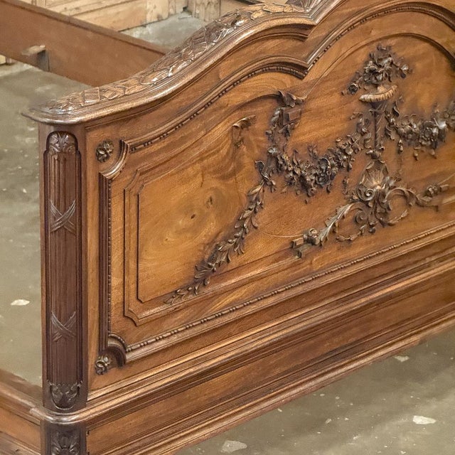 Burnt Umber 19th Century French Louis XVI Walnut Bed For Sale - Image 8 of 18