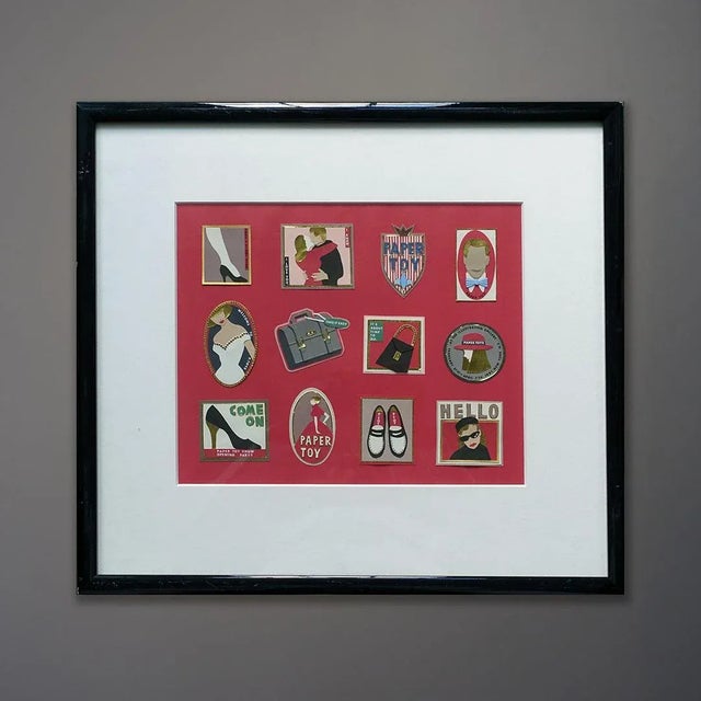 Paper 1990s "The Great Paper Toy Show" Collage by Makiko Azakami, Framed For Sale - Image 7 of 7
