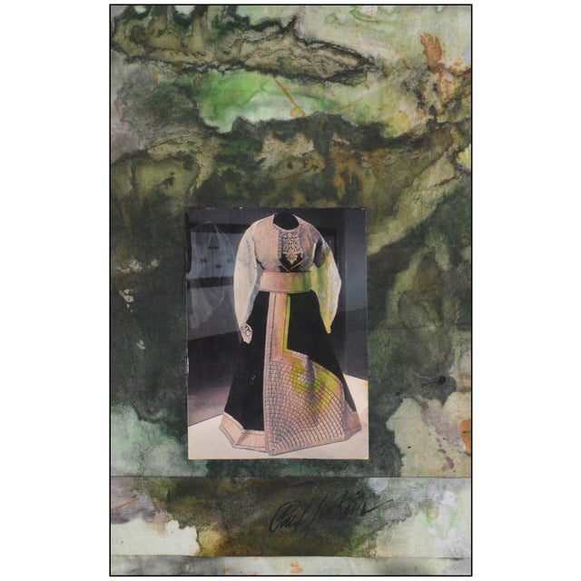 Figurative 1996 Lorne, April 16th Figurative Green Watercolor and Oil Paint Collage Paul Jenkins For Sale - Image 3 of 7