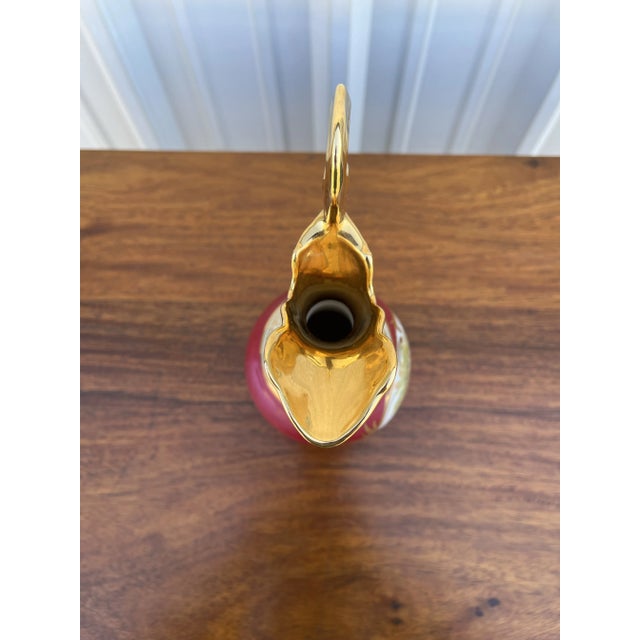 Limoges, France- Decorative Hand Painted Porcelain Ewer For Sale - Image 4 of 12