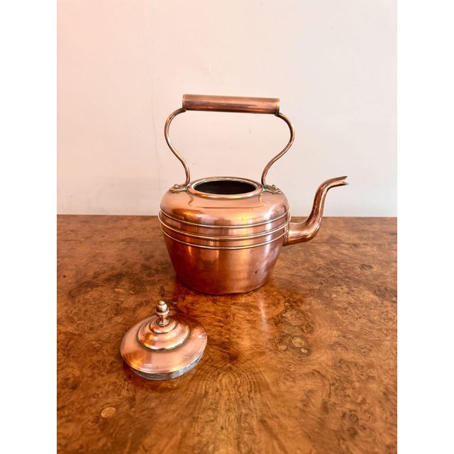 Antique Victorian Copper Kettle, 1880 For Sale - Image 3 of 5