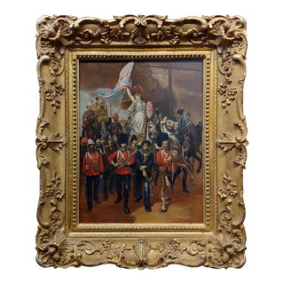 19th Century Parade of Goddess Britannia & Warriors of the British Empire - Oil Painting For Sale