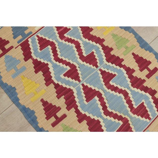 1970s Scandinavian Blue Kilim Rug For Sale - Image 12 of 13