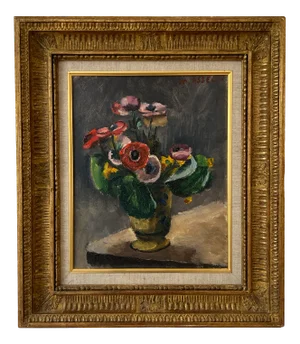 Maurice Asselin, Capucines, Oil on Canvas, Framed