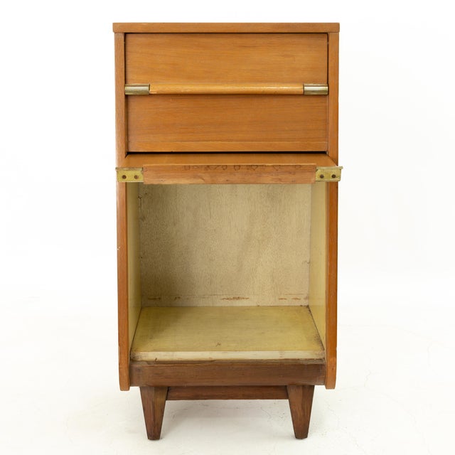 United Mid Century Walnut Tall Nightstand Foyer Entry Console Chairish