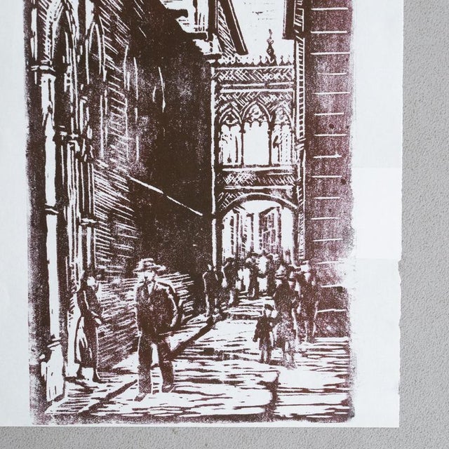 Modern Mid Century Modern Linocut, 1950s, Paper For Sale - Image 3 of 9