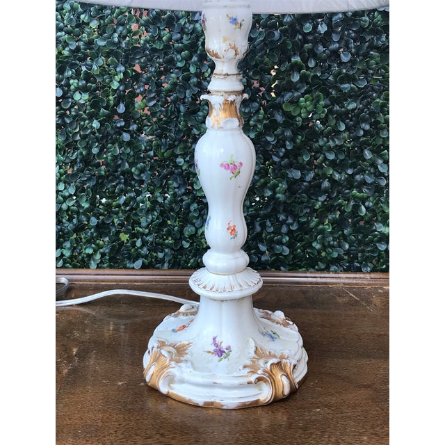 Antique Meissen Porcelain Table Lamp With Shade Chairish