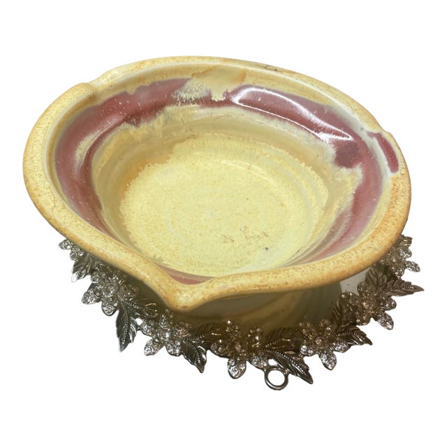 1970s Gorgeous Signed Stone Bridge Pottery Drip Glaze 7” Stoneware Bowl For Sale