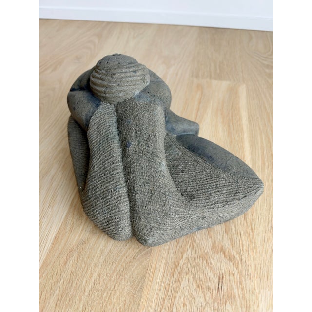Vintage Botero-Inspired Hand-Carved Stone Reclining Woman Sculpture – Indoor or Garden Art For Sale In Chicago - Image 6 of 10