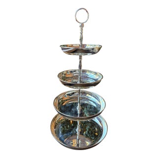Late 20th Century International Silver Four-Tier Silver-Plated Serving Stand For Sale