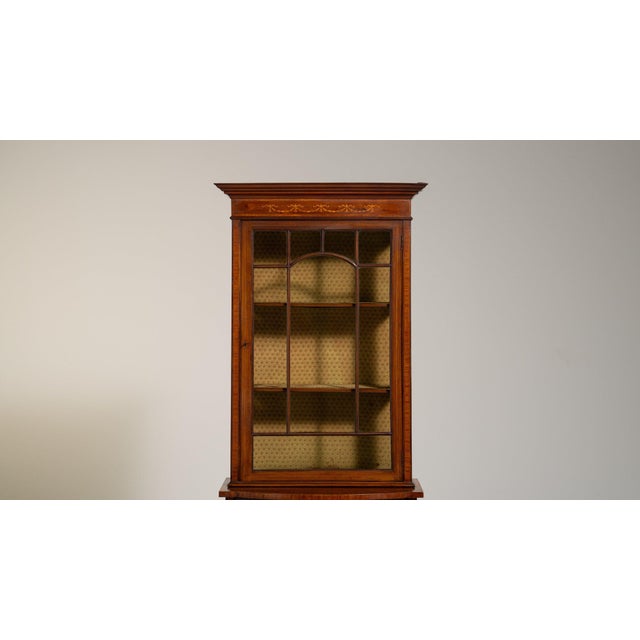 19th Century France Edwardian Brown Wood Display Cabinet For Sale - Image 9 of 11