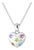 Late 20th Century 14K White Gold Floral Gemstone Heart Pendant For Sale