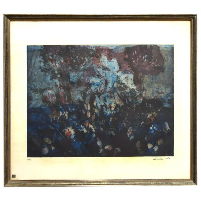 Image dimensions: 48 x 64 Flower Composition is an original mixed color etching realized by Nino Cordio in 1967. Hand...