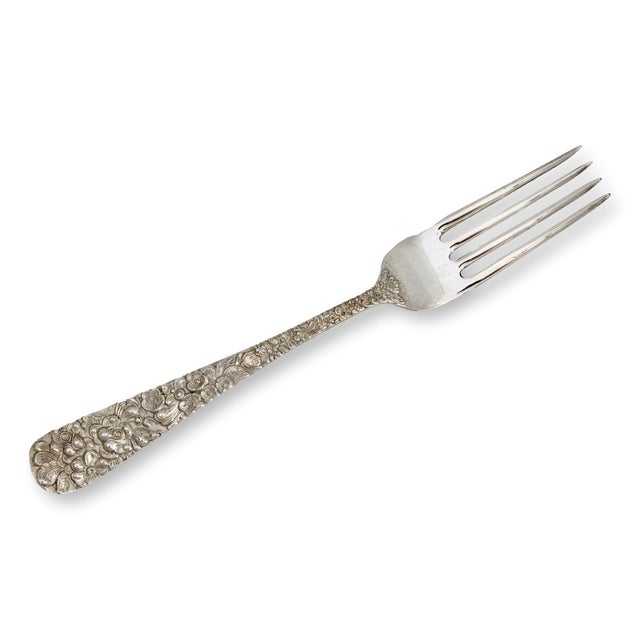 Traditional Kirk Stieff Rose Pattern Sterling Silver Forks S/2 For Sale - Image 3 of 5