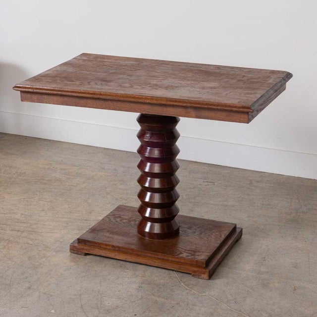 French 1940s French Carved Wood Table by Charles Dudouyt For Sale - Image 3 of 15