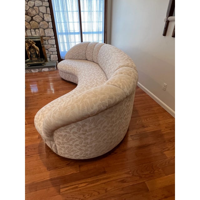 Contemporary 1980s Postmodern Attributed to Vladimir Kagan Style Kidney Sofa For Sale - Image 3 of 10