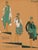 French Art Deco Pochoir Fashion Plate – Green Daywear-1920's For Sale
