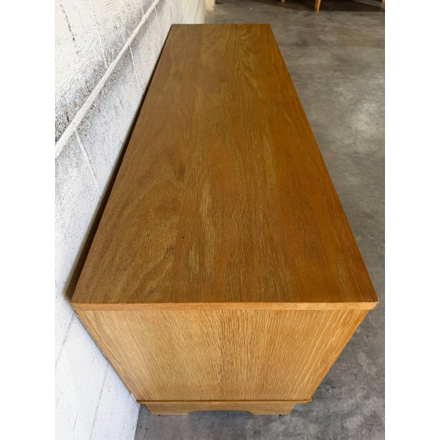 Oak Low Sideboard Credenza With Four Drawers and Two Doors Danish Mid-Century Modern 1970s For Sale - Image 10 of 12