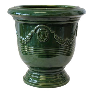 Italian Hand Painted Ceramic Cache Pot For Sale