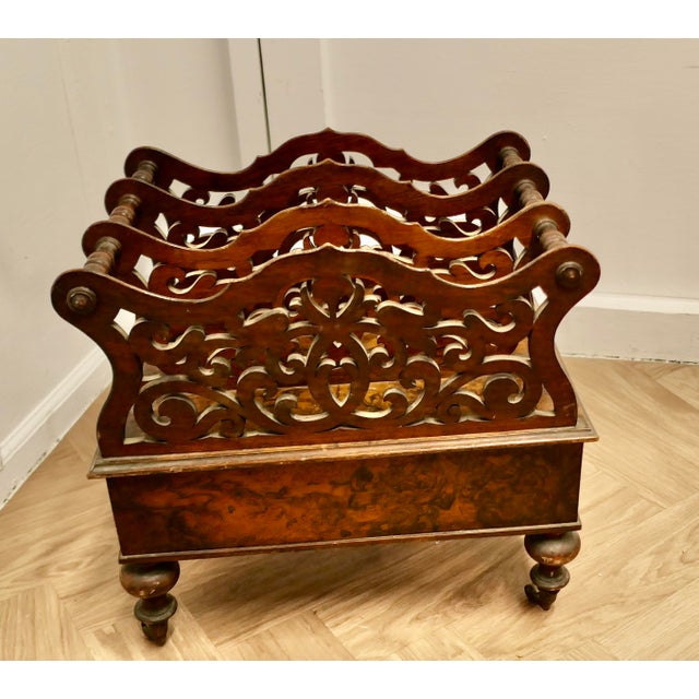Victorian Walnut Canterbury Magazine Stand This is a very pretty little piece, in beautiful figured Walnut, it stands on...