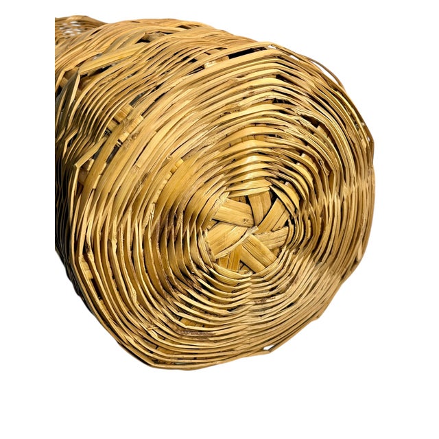 Antique French Provincial Wicker Basket Umbrella Stand For Sale - Image 12 of 17