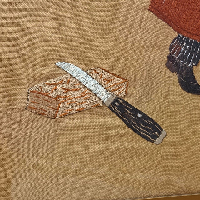 'Smoke Here, Not Hereafter, ' a 19th Century English Embroidered Textile For Sale - Image 9 of 11