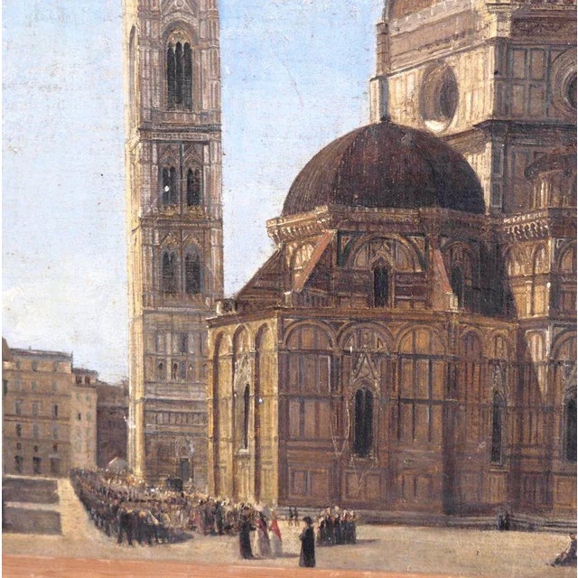 19th Century Painting Duomo in Firenze by P.K For Sale - Image 4 of 7