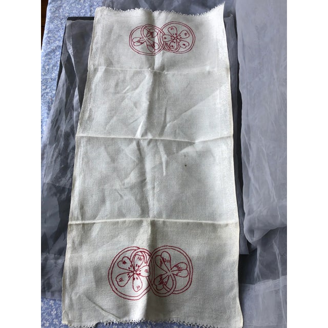 Antique Victorian Embroidered Linen Towels Set of 2 For Sale - Image 10 of 13