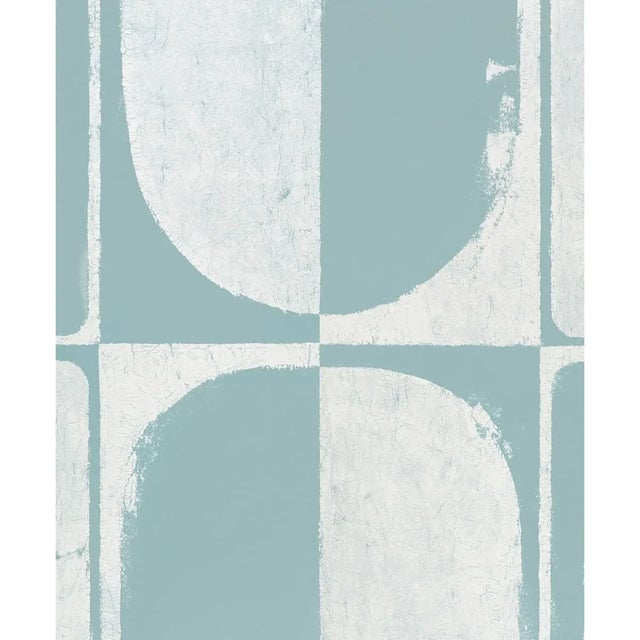 Schumacher Sample - Schumacher x Backdrop The Cloisters Panel Set in Soft Blue For Sale - Image 4 of 4