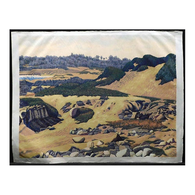 Gordon Mortensen "Dunes" Hand Signed Woodcut Reduction Art Make an Offer For Sale