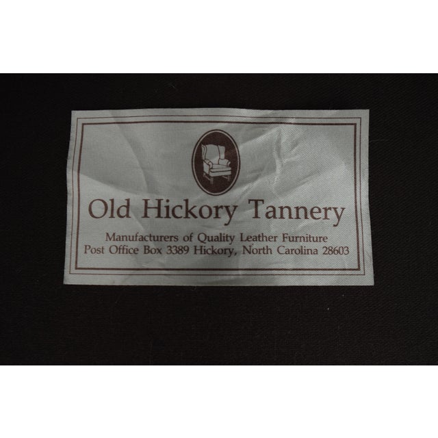 Old Hickory Tannery Leather Wingback Chair For Sale - Image 15 of 15