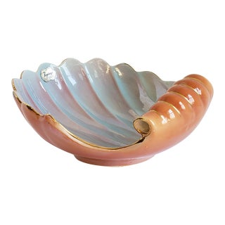 Vintage Tayimp Handmade Italian Imports Shell Lusterware Bowl For Sale
