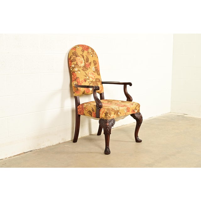 1920s Berkey & Gay Antique Chippendale Carved Walnut Armchair, Circa 1920s For Sale - Image 5 of 12
