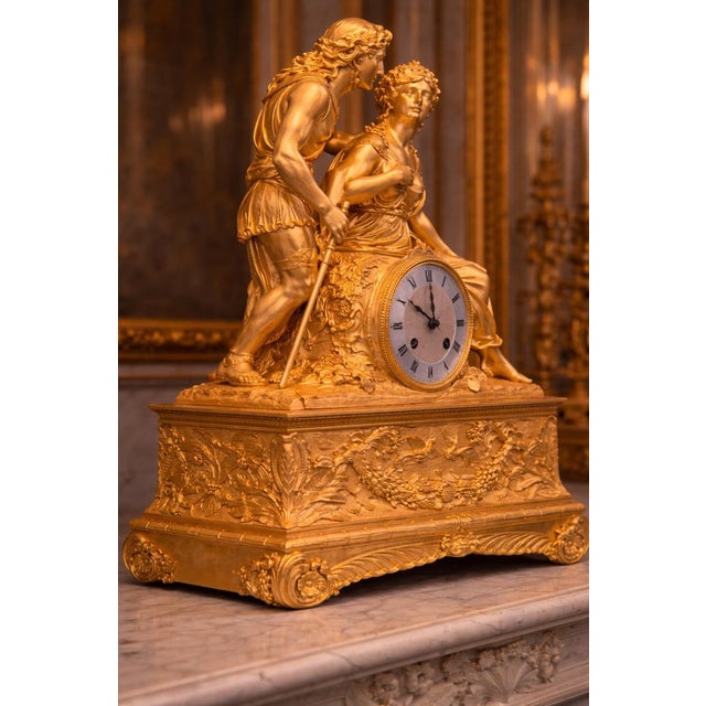 1830 French Artisan Louis Philippe Gold Bronze Clock-1 Pc For Sale - Image 13 of 16