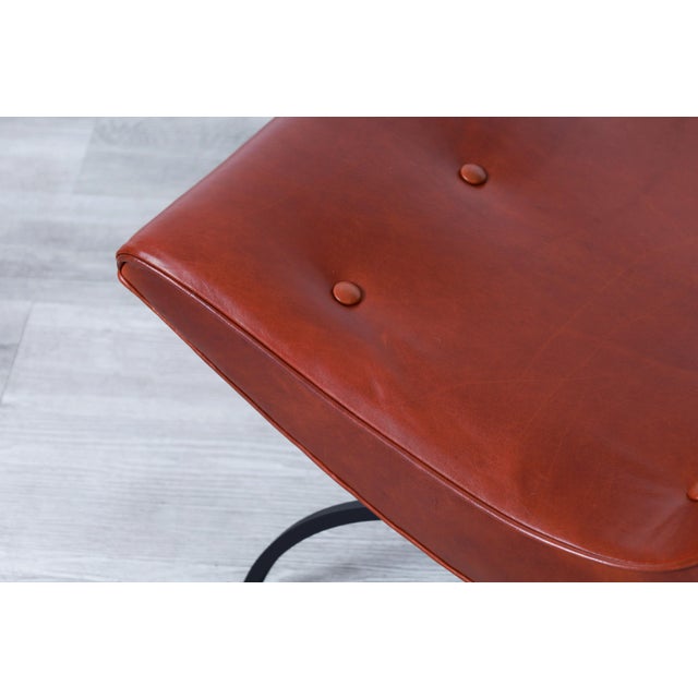 Mid-Century Leather and Iron "Scoop" Lounge Chairs by Milo Baughman, 1950s For Sale - Image 13 of 13