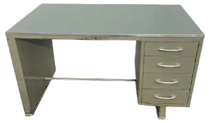 Painted Aluminium Desk with Laminate Top from Carlotti, 1950s