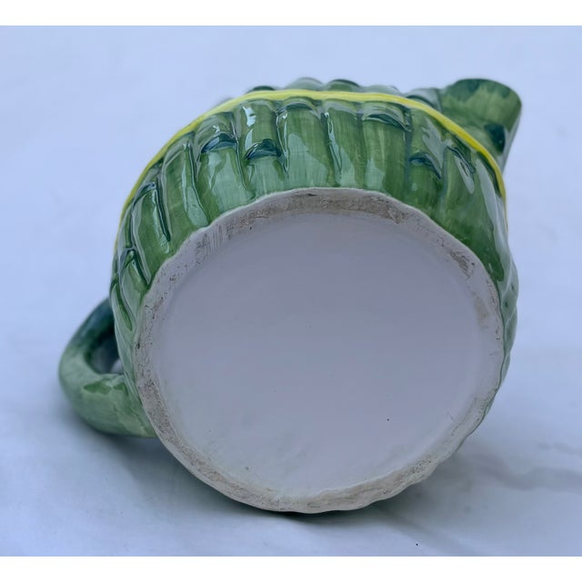 Asparagus Vintage Trompe-l'Oeil Asparagus Ceramic Pitcher For Sale - Image 8 of 10
