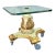 Vintage Neoclassical Style Carved Pedestal Accent Table With 3/4" Glass Top on in-Line Wheels For Sale