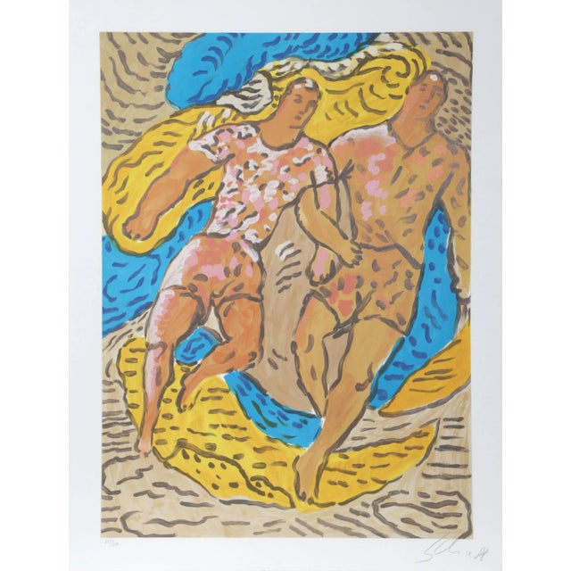 Athletes, Sandro Chia Lithograph For Sale