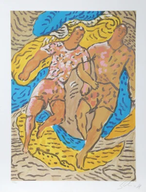 Athletes, Sandro Chia Lithograph