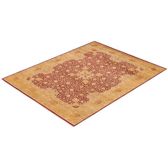 Orange Mogul Collection Hand-Knotted Area Rug - Orange 8' 2" x 10' 6" For Sale - Image 8 of 9