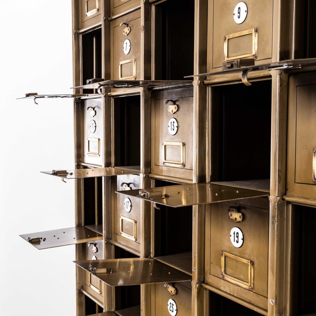 Industrial French Metal Cabinet, 1920s For Sale - Image 4 of 9
